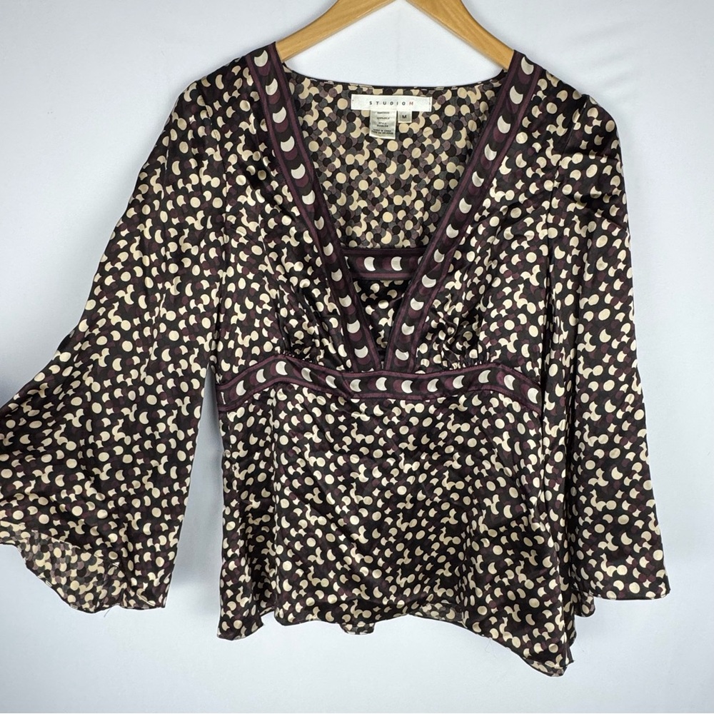 Studio M Silk Blouse and Skirt Set